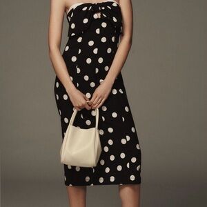 Anthropologie Polka Dot Strapless Dress